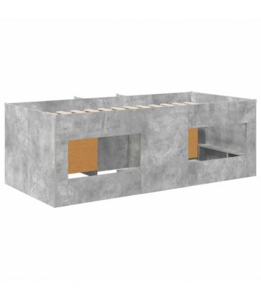vidaXL Loft Bed Frame with Cabinet 3 pcs Concrete Grey Engineered Wood — V0672245904
