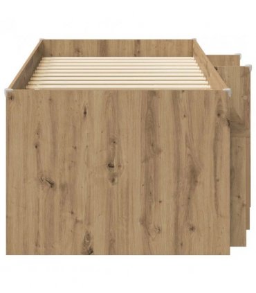 vidaXL Loft Bed Frame with Cabinet 3 pcs Artisan Oak Engineered Wood — V0672245907