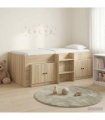 vidaXL Loft Bed Frame with Cabinet 3 pcs Sonoma Oak Engineered Wood — V0672245912