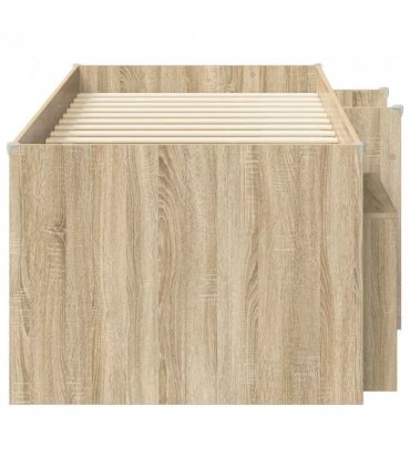 vidaXL Loft Bed Frame with Cabinet 3 pcs Sonoma Oak Engineered Wood — V0672245916