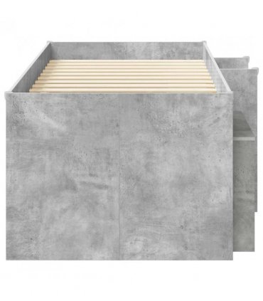 vidaXL Loft Bed Frame with Cabinet 3 pcs Concrete Grey Engineered Wood — V0672245920