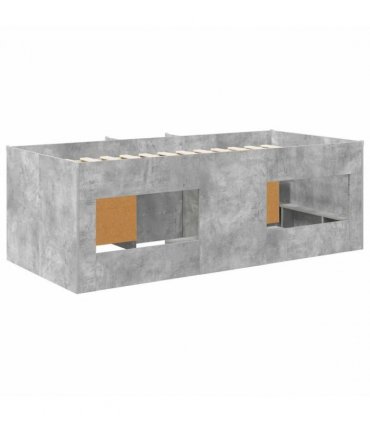 vidaXL Loft Bed Frame with Cabinet 3 pcs Concrete Grey Engineered Wood — V0672245920