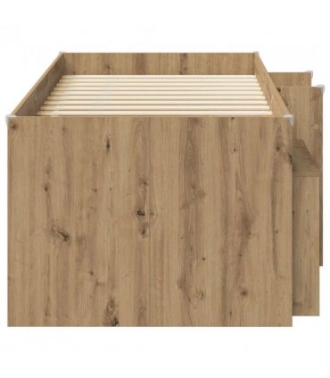 vidaXL Loft Bed Frame with Cabinet 3 pcs Artisan Oak Engineered Wood — V0672245921