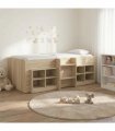 vidaXL Loft Bed Frame with Cabinet 3 pcs Sonoma Oak Engineered Wood — V0672245926