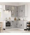 vidaXL Kitchen Unit PORTO 8 pcs Concrete Grey Engineered Wood — V0672246678
