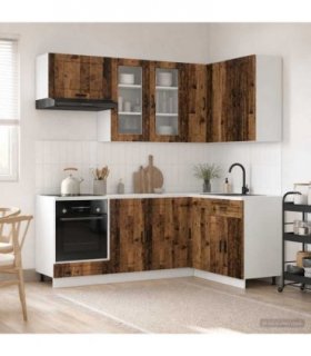 vidaXL Kitchen Unit PORTO 8 pcs Old Wood Engineered Wood — V0672246682