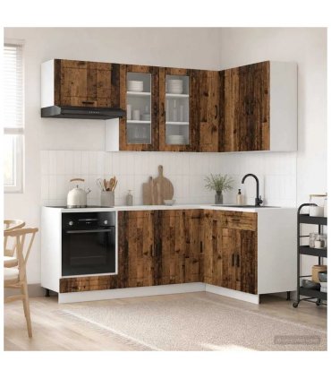 vidaXL Kitchen Unit PORTO 8 pcs Old Wood Engineered Wood — V0672246682