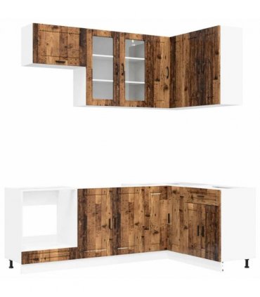 vidaXL Kitchen Unit PORTO 8 pcs Old Wood Engineered Wood — V0672246682