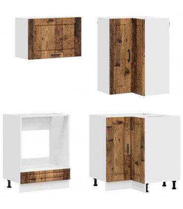 vidaXL Kitchen Unit PORTO 8 pcs Old Wood Engineered Wood — V0672246682