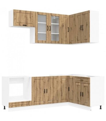 vidaXL Kitchen Unit PORTO 8 pcs Artisan Oak Engineered Wood — V0672246685
