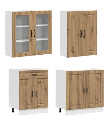 vidaXL Kitchen Unit PORTO 8 pcs Artisan Oak Engineered Wood — V0672246685