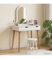 vidaXL Dressing Table Set FAUSKE 2 pcs White 76 x 50 x 143 cm — Model: 1x table + 1x curved frame mirror