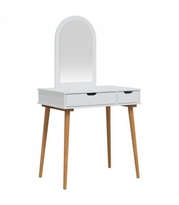 vidaXL Dressing Table Set FAUSKE 2 pcs White 76 x 50 x 143 cm — Model: 1x table + 1x curved frame mirror
