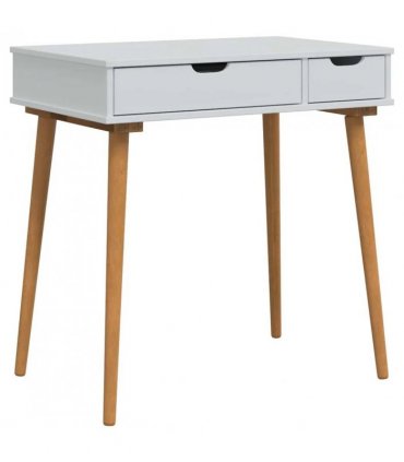 vidaXL Dressing Table Set FAUSKE 3 pcs White 76 x 50 x 143 cm — Model: 1x table + 1x hutch + 1x rectangular frame mirror