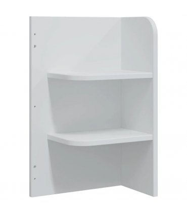 vidaXL Dressing Table Set FAUSKE 4 pcs White 100 x 50 x 143 cm — Model: 1x table + 2x hutch (2 shelves) + 1x curved frame mirror
