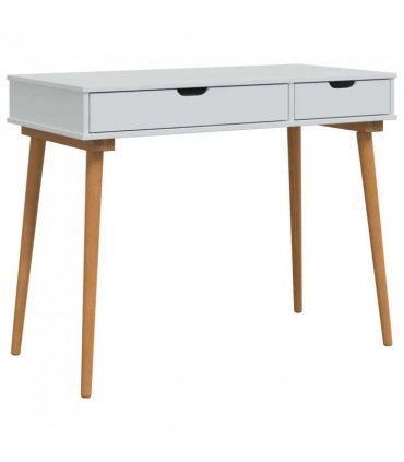 vidaXL Dressing Table Set FAUSKE 5 pcs White 100 x 50 x 14 — Model: 1x table + 2x hutch + 1x rectangular frame mirror + 1x stool