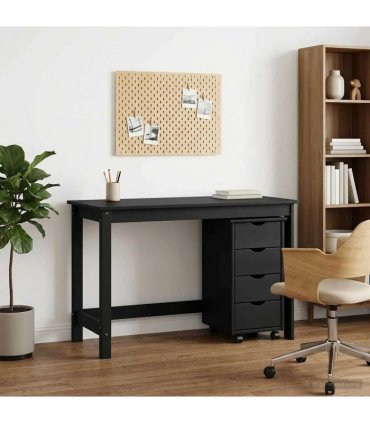 vidaXL Desk Cabinet Set 2 pcs Grey Solid Pine Wood