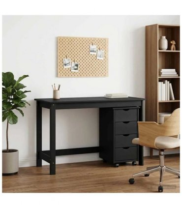 vidaXL Desk Cabinet Set 2 pcs Grey Solid Pine Wood