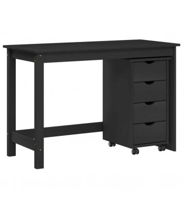 vidaXL Desk Cabinet Set 2 pcs Grey Solid Pine Wood