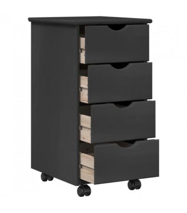 vidaXL Desk Cabinet Set 2 pcs Grey Solid Pine Wood