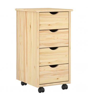 vidaXL Desk Cabinet Set 2 pcs Brown Solid Pine Wood