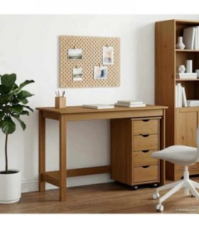 vidaXL Desk Cabinet Set 2 pcs Honey Brown Solid Pine Wood