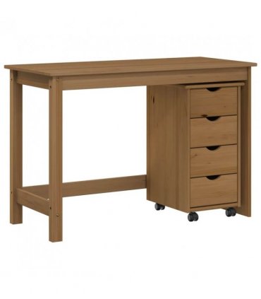 vidaXL Desk Cabinet Set 2 pcs Honey Brown Solid Pine Wood