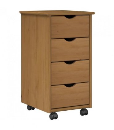 vidaXL Desk Cabinet Set 2 pcs Honey Brown Solid Pine Wood