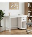 vidaXL Desk Cabinet Set 2 pcs White Solid Pine Wood