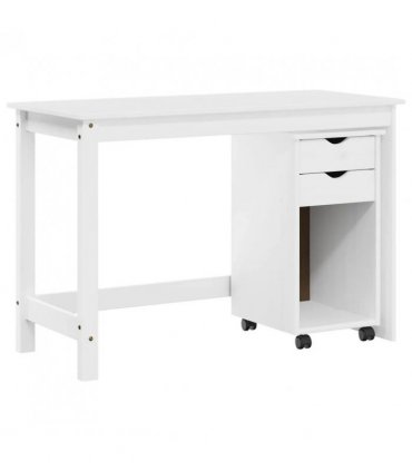 vidaXL Desk Cabinet Set 2 pcs White Solid Pine Wood