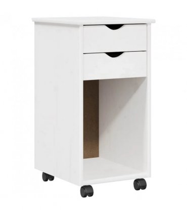 vidaXL Desk Cabinet Set 2 pcs White Solid Pine Wood