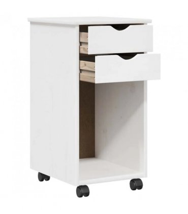 vidaXL Desk Cabinet Set 2 pcs White Solid Pine Wood