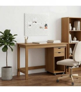 vidaXL Desk Cabinet Set 2 pcs Honey Brown Solid Pine Wood — V0672246715