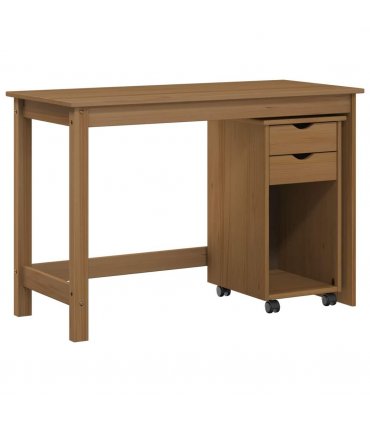 vidaXL Desk Cabinet Set 2 pcs Honey Brown Solid Pine Wood — V0672246715