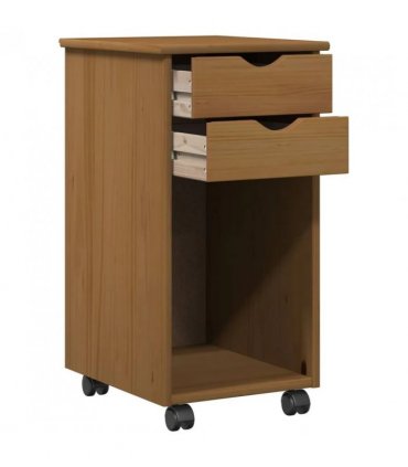 vidaXL Desk Cabinet Set 2 pcs Honey Brown Solid Pine Wood — V0672246715