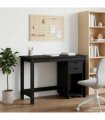 vidaXL Desk Cabinet Set 2 pcs Black Solid Pine Wood