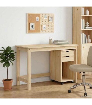 vidaXL Desk Cabinet Set 2 pcs Brown Solid Pine Wood — V0672246717