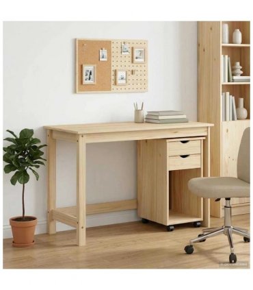 vidaXL Desk Cabinet Set 2 pcs Brown Solid Pine Wood — V0672246717