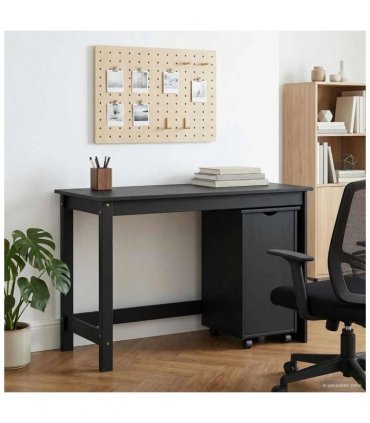 vidaXL Desk Cabinet Set 2 pcs Black Solid Pine Wood — V0672246718