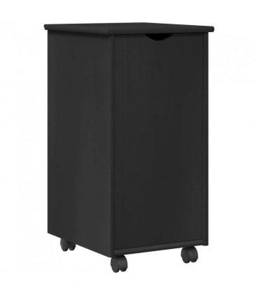 vidaXL Desk Cabinet Set 2 pcs Black Solid Pine Wood — V0672246718