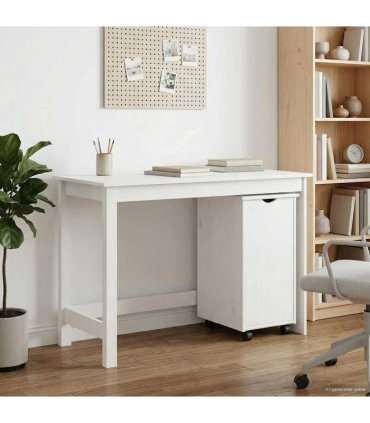 vidaXL Desk Cabinet Set 2 pcs White Solid Pine Wood — V0672246719