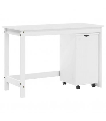 vidaXL Desk Cabinet Set 2 pcs White Solid Pine Wood — V0672246719