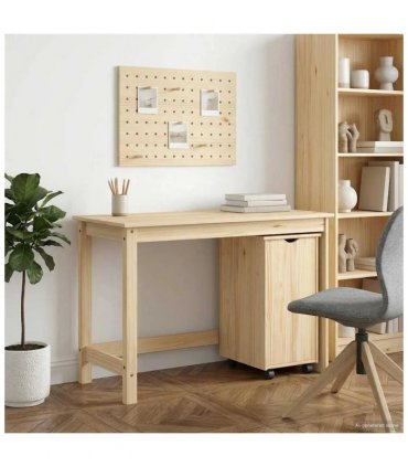 vidaXL Desk Cabinet Set 2 pcs Brown Solid Pine Wood — V0672246720
