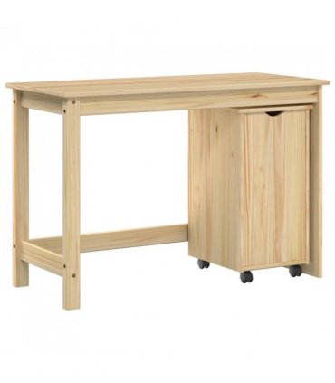 vidaXL Desk Cabinet Set 2 pcs Brown Solid Pine Wood — V0672246720