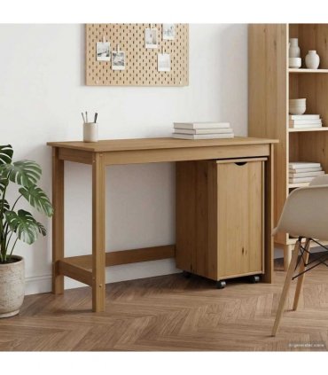 vidaXL Desk Cabinet Set 2 pcs Honey Brown Solid Pine Wood — V0672246722