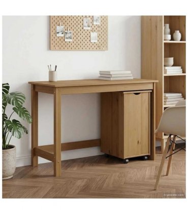 vidaXL Desk Cabinet Set 2 pcs Honey Brown Solid Pine Wood — V0672246722