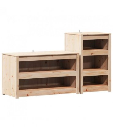 vidaXL Outdoor Kitchen Cabinet MEPPEL 2 pcs Natural Douglas