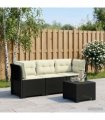vidaXL 3-Seater Garden Sofa with Cushions Rattan Look PP Anthr — Colour: Anthracite and cream, Model: with seat and back cushion