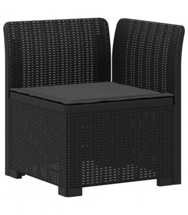 vidaXL 3-Seater Garden Sofa with Cushions Rattan Look PP Anthracite — Model: with seat cushion