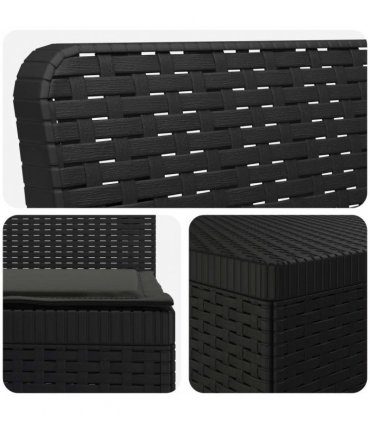vidaXL 3-Seater Garden Sofa with Cushions Rattan Look PP Anthracite — Model: with seat cushion